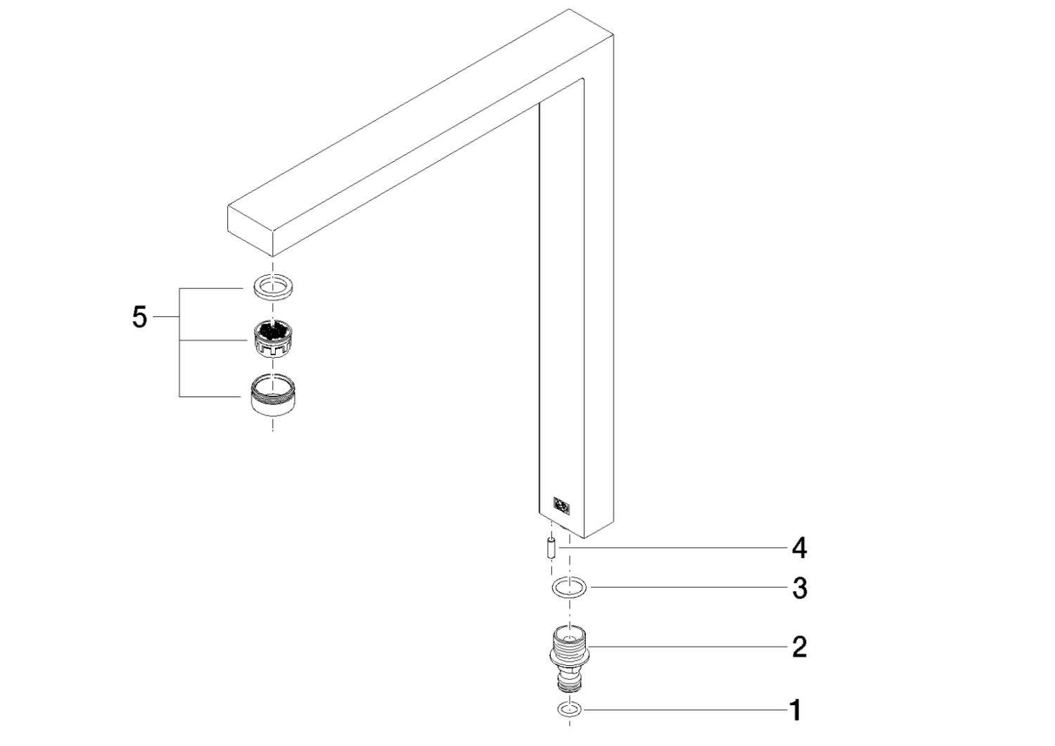 DO Auslauf ERSATZTEILE 90110618807 336 x 272 x 36 mm, 4,54 l/min. Chrom