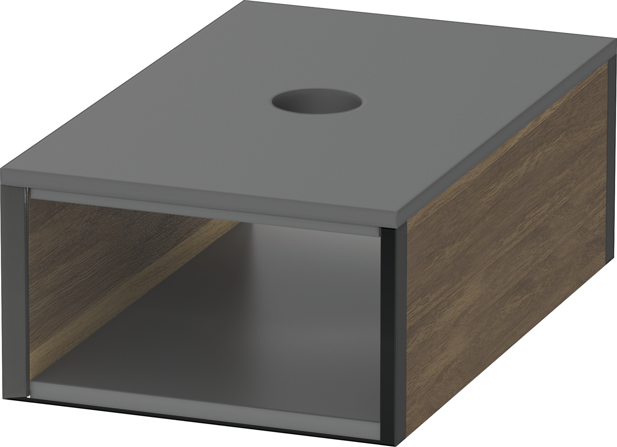 Duravit Box mit Deckel XSquare, red. Tiefe 55x100x160mm, Amerik.Nussbaum