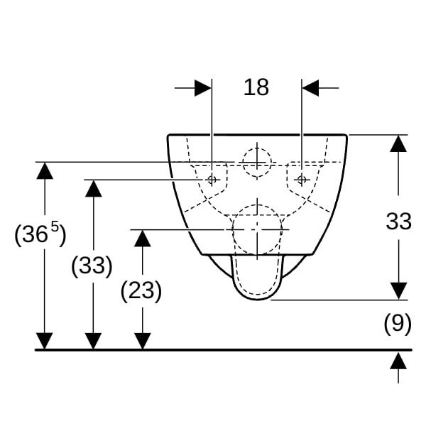 Geberit Renova Wand-WC Tiefspüler teilgeschlossene Form, Rimfree, weiß