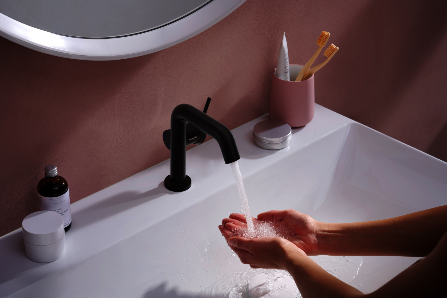 Hansgrohe WTM 110 Tecturis S Fine CoolStart mit Zugstangen-Ablaufgarnitur MSW