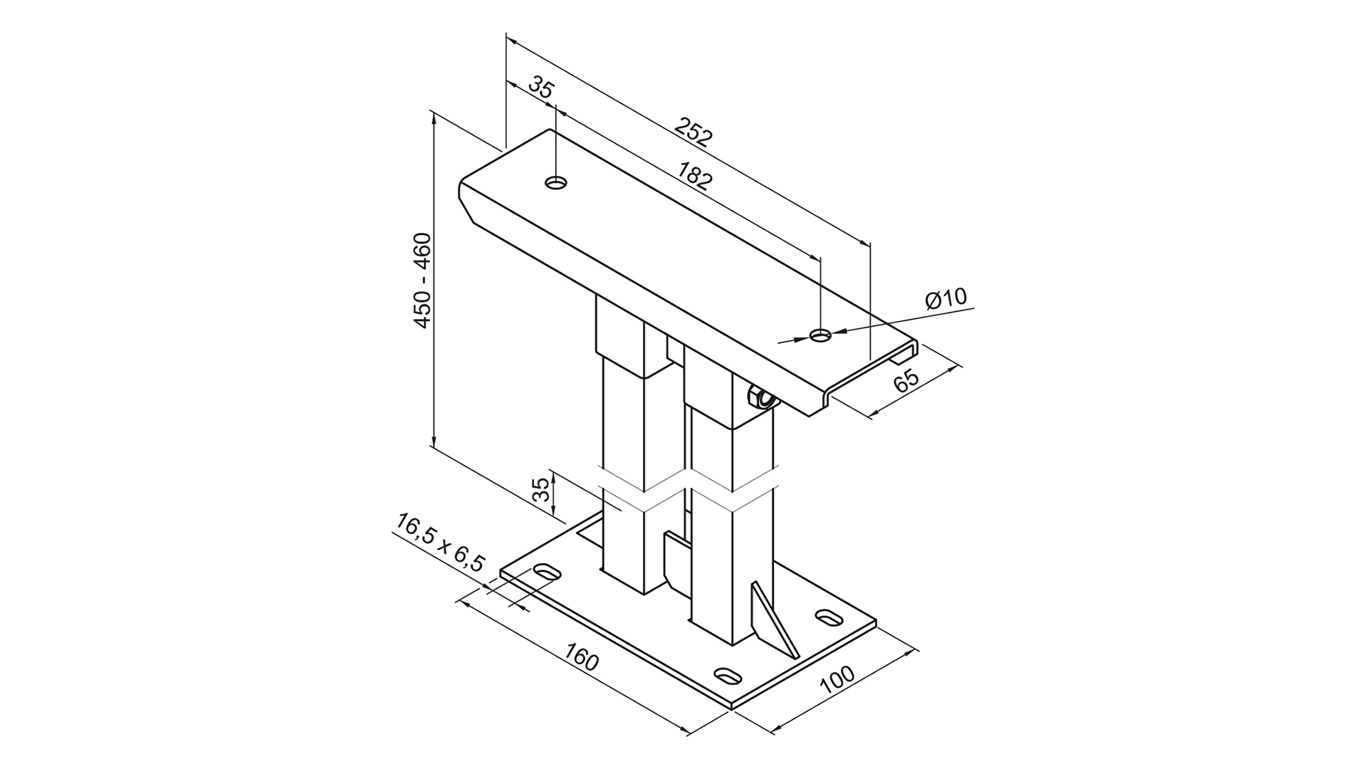 Zehnder Zubehör Fußkonsole FMORV HD45-5, RAL 9016