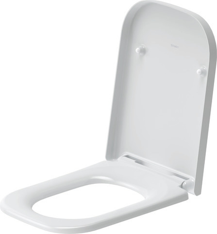 DU WC-Sitz Happy D.2 ohne SoftClose Scharniere edelstahl, lang, weiß