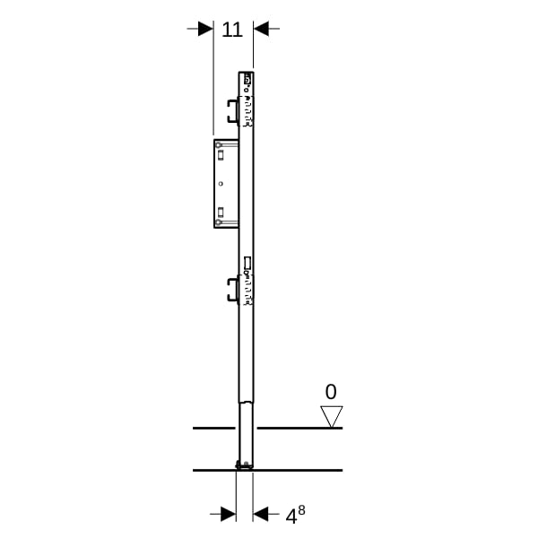 Geberit Duofix Element f. Dusche und BW 98-112 cm, Wandarmatur UP