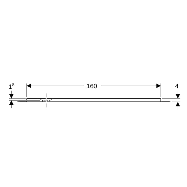 Geberit Olona Duschwanne 160 x 100 cm rechteckig, mit Dichtvlies, weiß matt