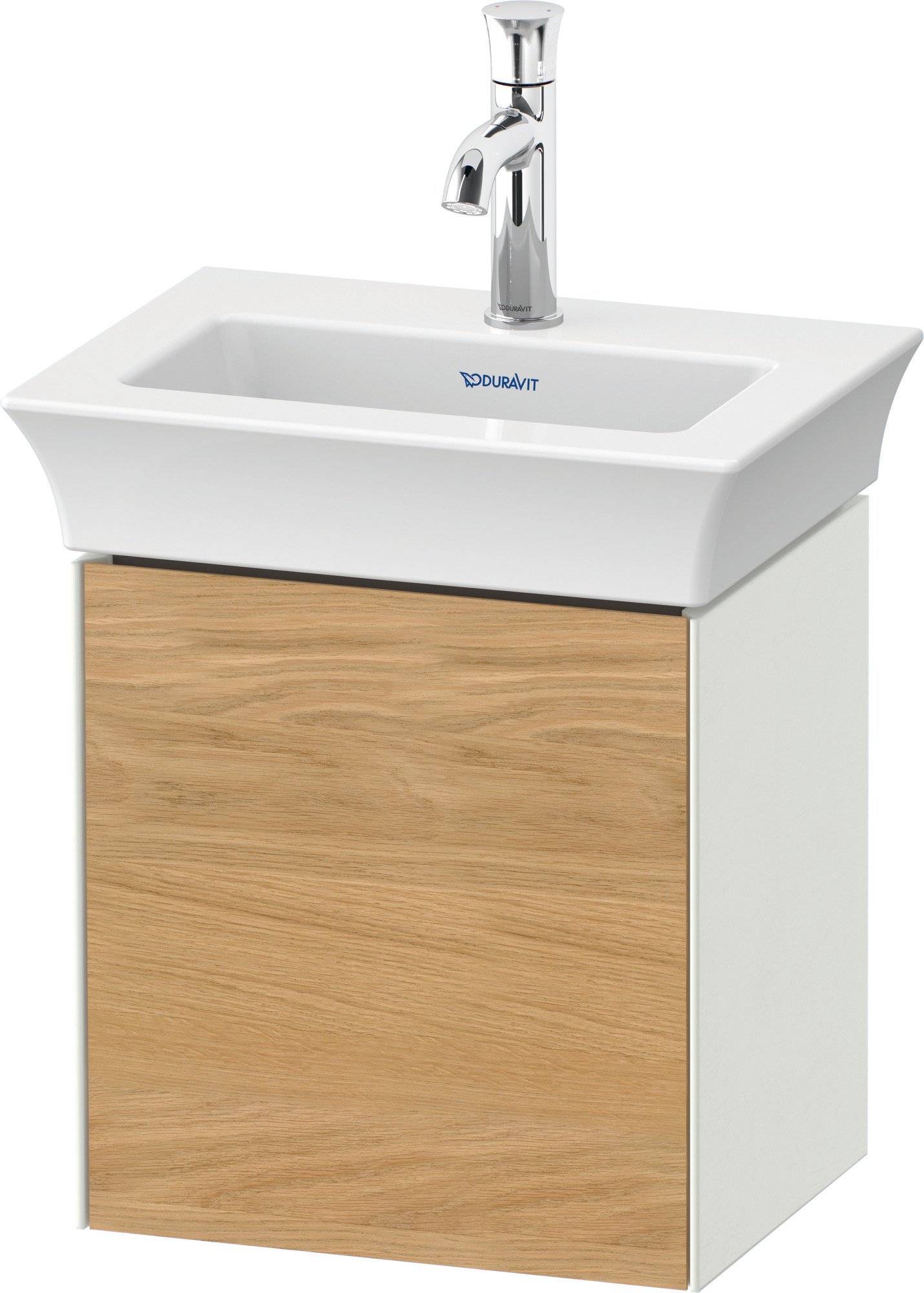 Duravit WTU White Tulip wandh.,1 Tür, TA li. 410x384x298mm,Eiche N.M./Weiß Sdm