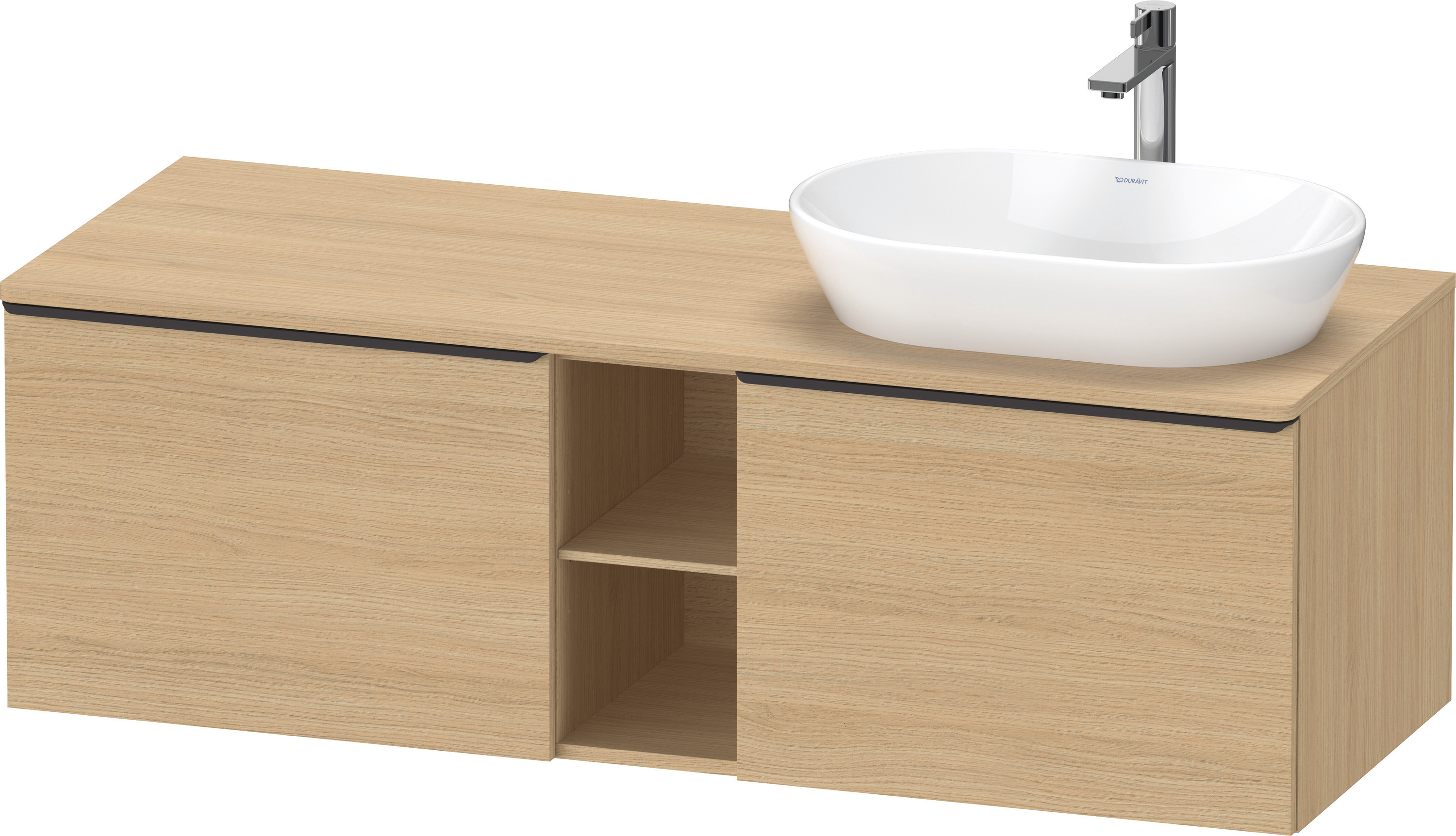Duravit D-Neo,Kons-WTU,R,AZ:2,Fä:2,Gr:D.Schw. 1400x550x459mm,Wdh,Natur Eiche Matt,Dek.