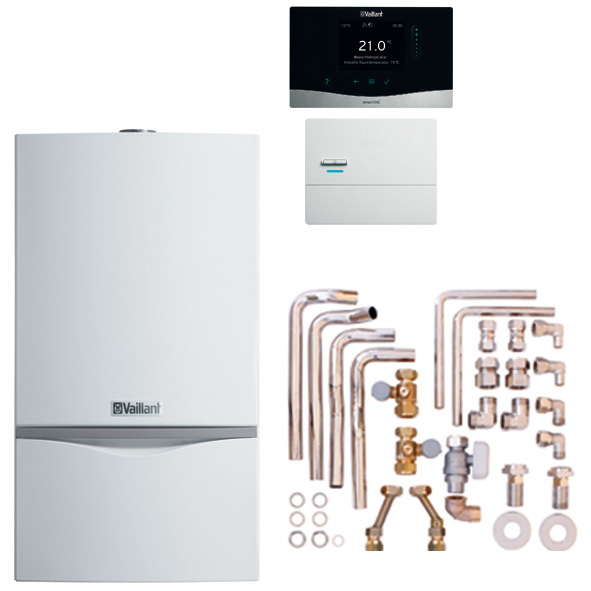 Vaillant Paket 6.222/2 atmoTEC exclusive VC 104/4-7A E, sensoHOME 380f/2, Zubehör