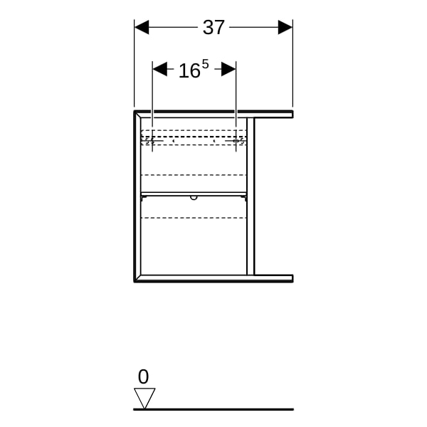 Geberit iCon Seitenelement wandhängend 37x40x27,3cm, lava