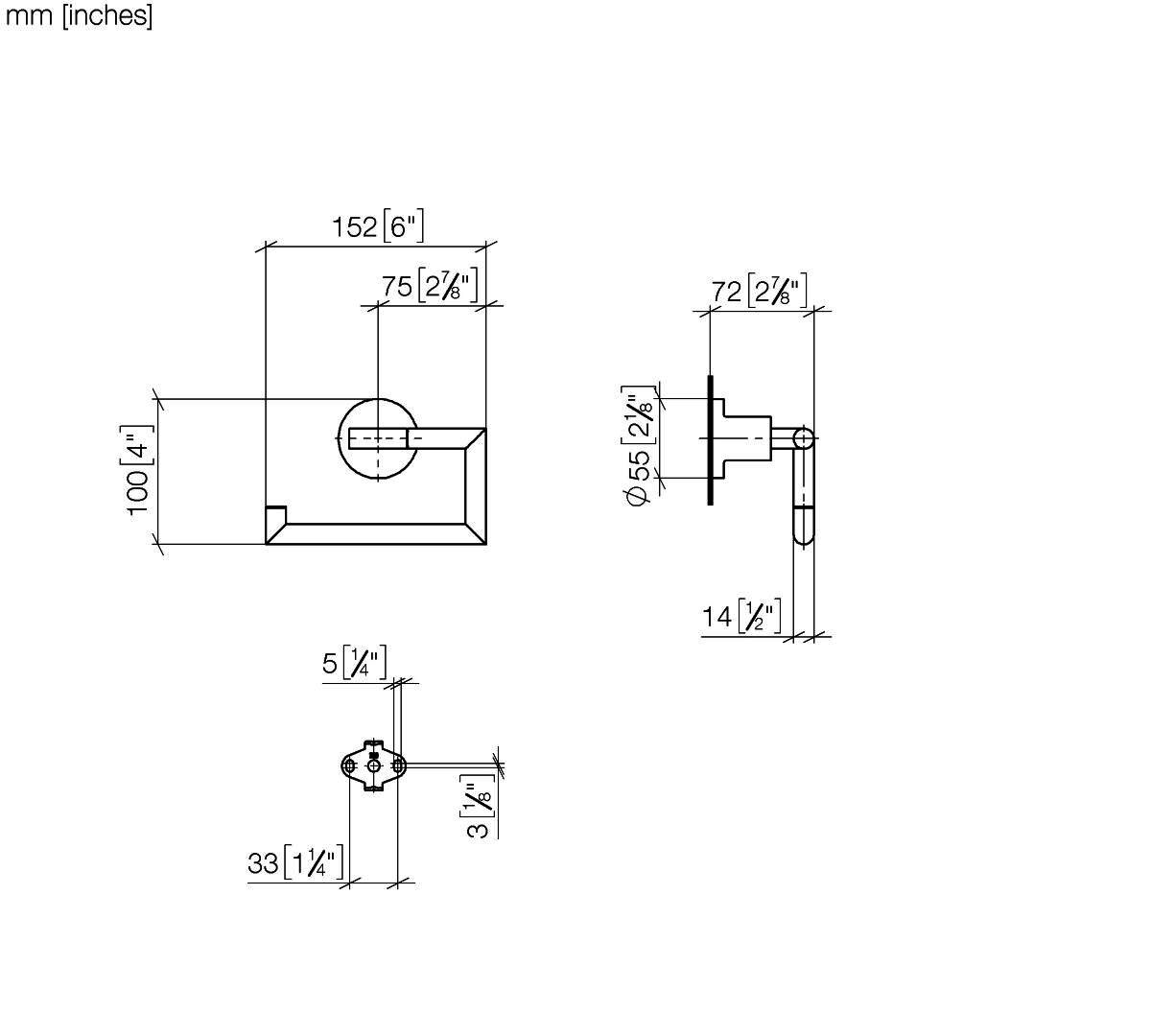 DO Papierrollenhalter ohne Deckel TARA 83500892 Champagne gebürstet (22kt Gold)