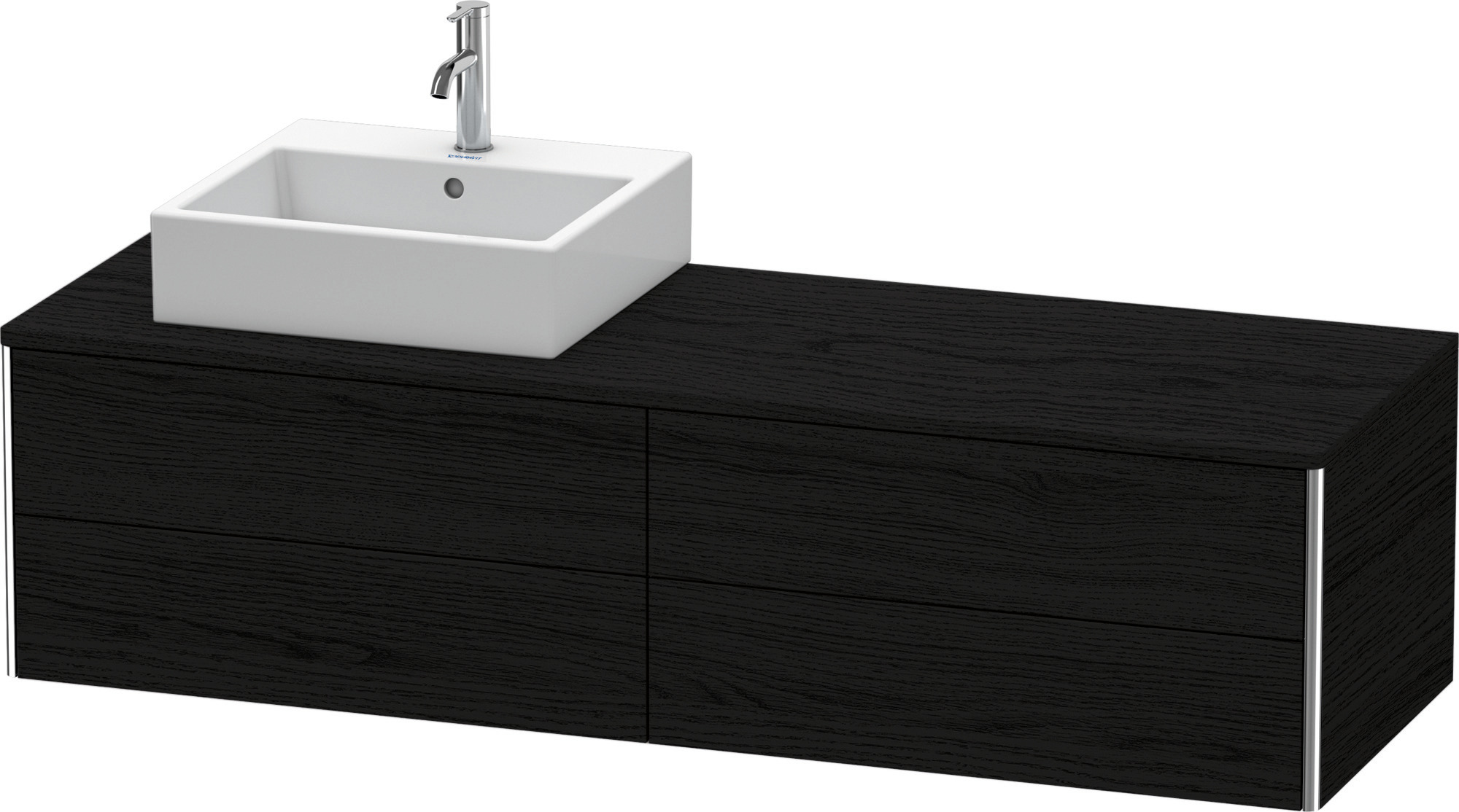 Duravit WTU XSquare, 4 SK, wandh, Becken li 400x1600x548mm, Eiche Schwarz,