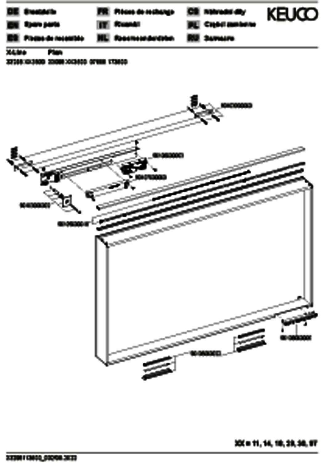 KEUCO Lichtspiegel X-Line 33298, mit Spiegelheizung, weiß, 1200x700x105mm