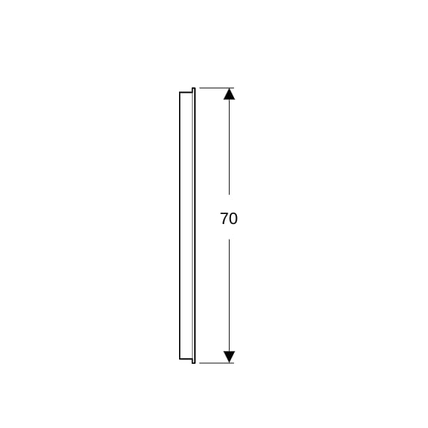 Geberit Option Basic Lichtspiegel, eckig Beleuchtung oben, 100x70x3cm, alu. elox
