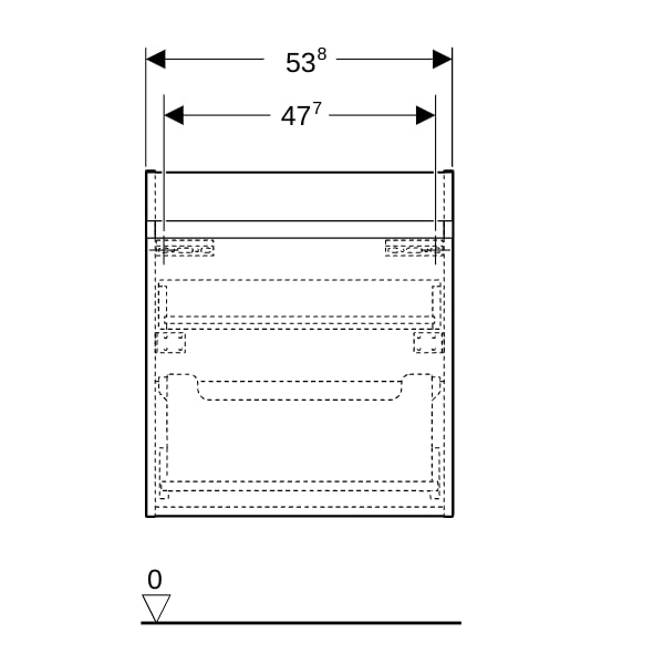 Geberit Renova Plan US für MWT, mit 1 Schbl. 53,8x60,5x47,3cm, lava