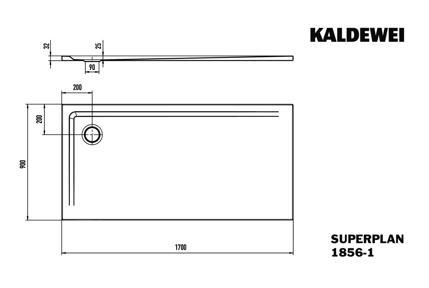 KA DW SUPERPLAN Mod.1856-1,1700x900mm, alpinweiß,Invisible Grip