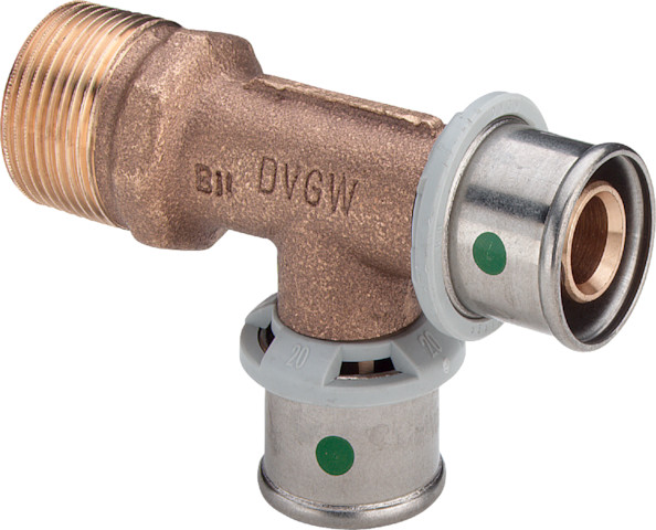 Viega T-Stück mit SC Sanfix P 2126.4 in R1/2 x 16x16mm Rotguss