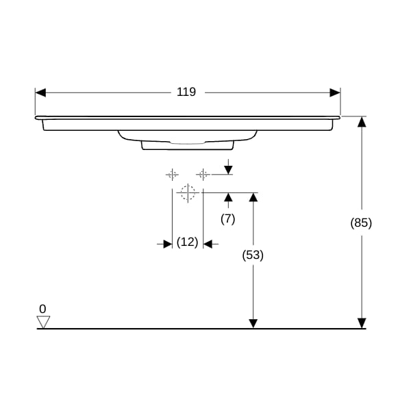 Geberit ONE MWT 120x48cm, CleanDrain m. Hl., o. Ül., weiß, KeraTect/weiß glzd