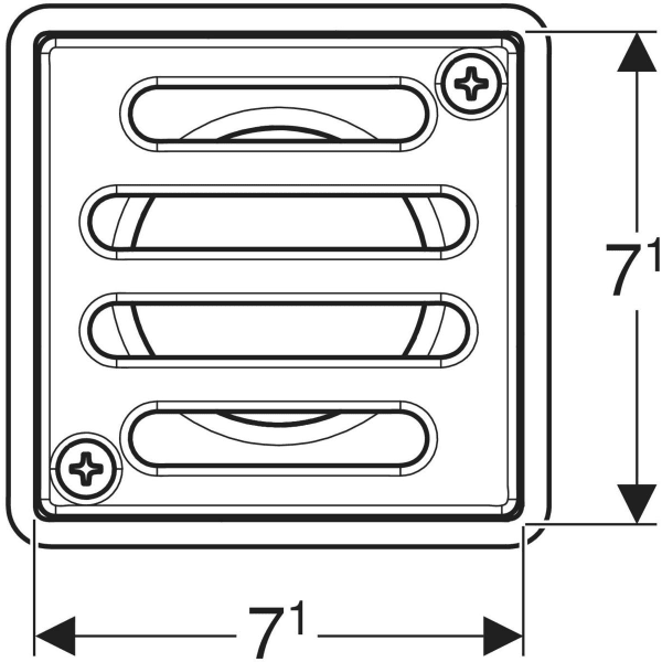Geberit Rost verschraubt, 8 x 8cm