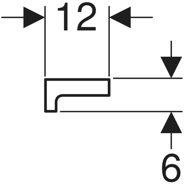 Geberit Renova Plan Wandablage, 60x12cm, weiß KeraTect