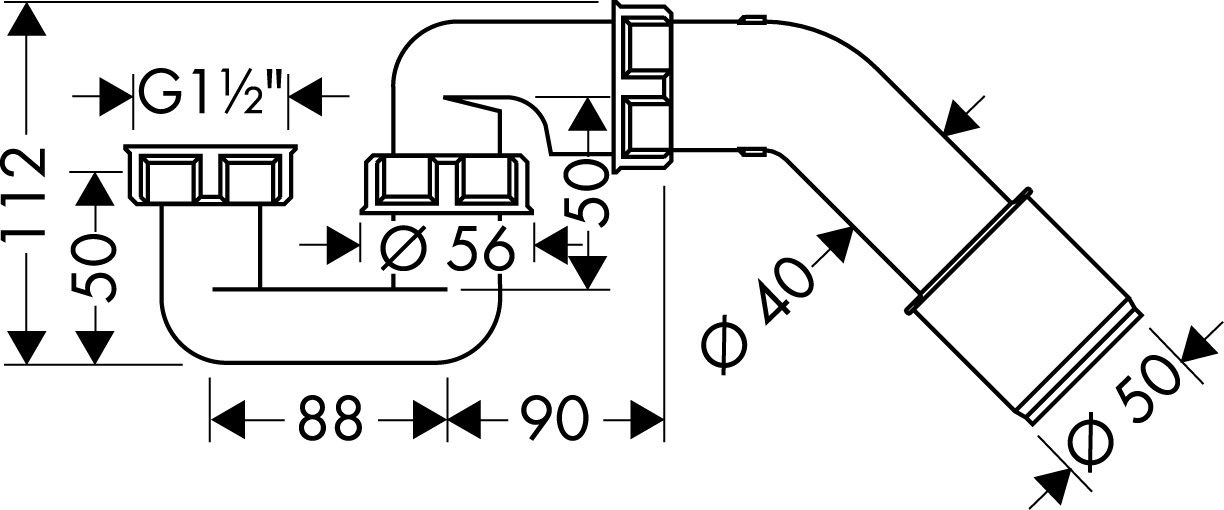 Hansgrohe DIN-Wannensifon aus Hostalen PP Hansgrohe DIN-Wannensifon aus Hostalen PP