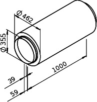 Helios FSD 355 Flex. Rohrschalldämpfer L=1 m, DN 355