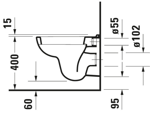 DU Wand-WC D-Code Compact 480 mm Tiefspüler, weiß, HYG