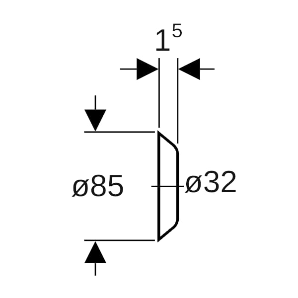 Geberit Wandrosette flach, d32 D:8,5cm, H:1,5cm, weiß alpin