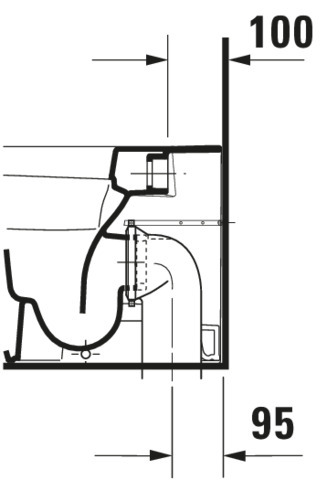 Duravit Stand-WC DuraStyle 570 mm Tiefspüler,Abg.waagr.,BTW,weiß,HYG