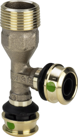 Viega T-Stück mit SC Raxofix 5326.4 in R1/2x16mmx16mm Siliziumbronze