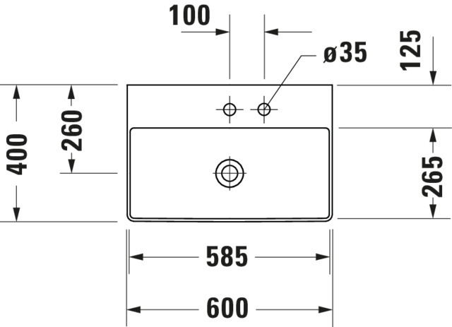 DU Möbel-WT compact DuraSquare 600mm o. ÜL, mit HLB, 1 HL, weiß, WonderGliss