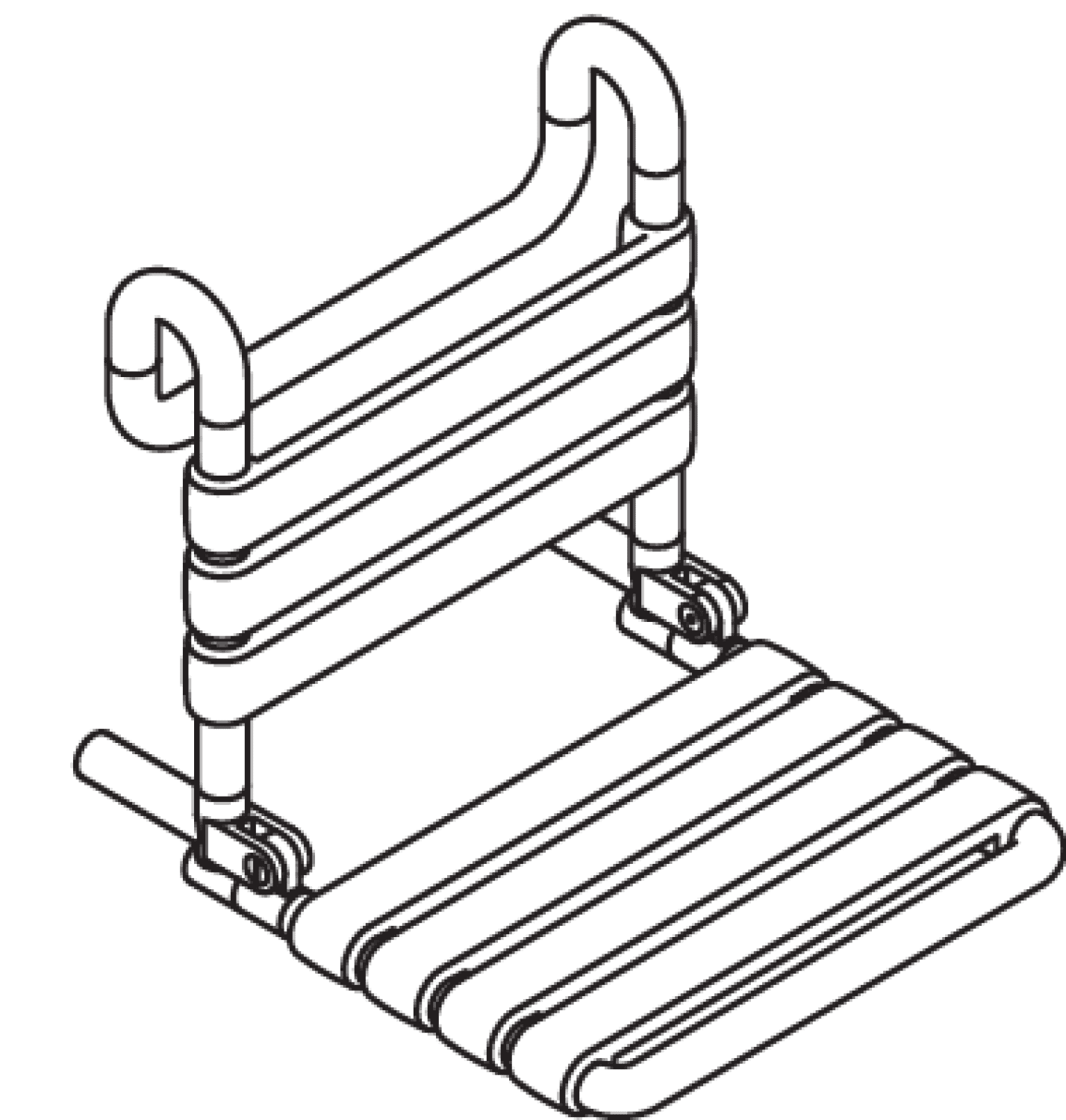 HEWI Einhängesitz S801, antimikrobiell B:450 mm, H:473 mm, T:504 mm signalweiß