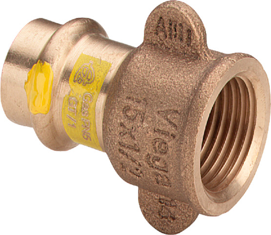Viega Übergangsstück mit SC Profipress G 2612.3 für Gas in 15mm x Rp1/2 Rotguss