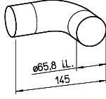 Helios FRS-B 63 FlexPipe Kurz-Bogen 90 Grad, mit Steckstutzen DN 63