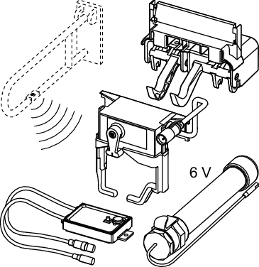 TECEplanus WC-Fernauslösung Funk für Stützklappgriffe, 6 V-Batterie