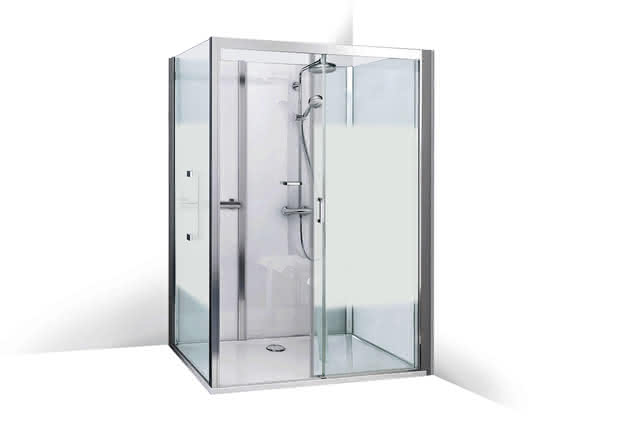 Roth Komplettdusche Vinata Comfort Eck Hoch weiß 1160x877 ESG Flow