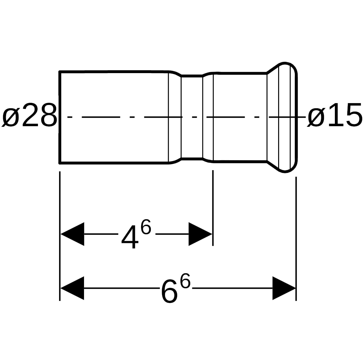 Geberit Mapress Therm Reduktion mit Einschubende d28-15