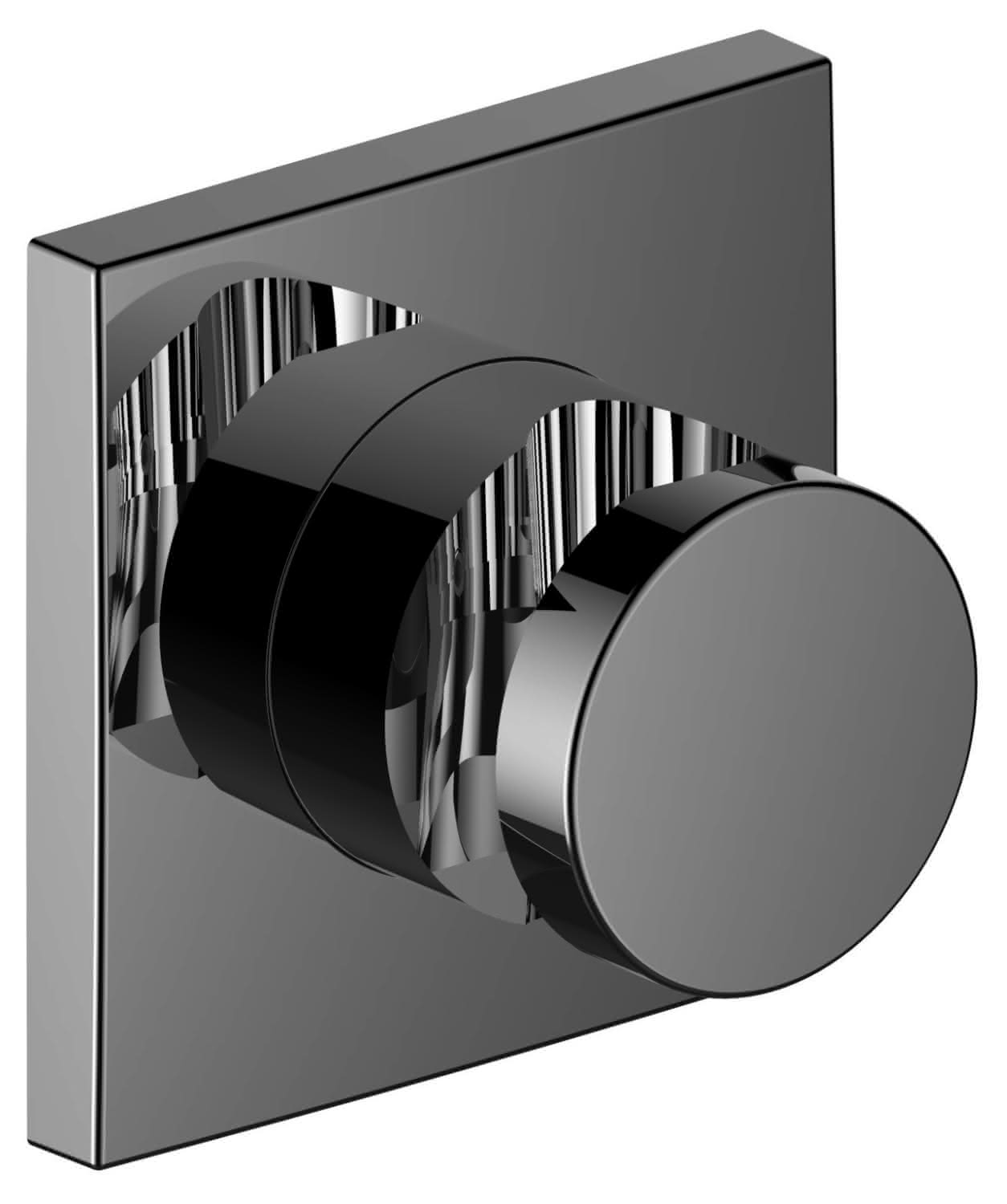 KEUCO Wandbrausehalter IXMO 59591, Schwarzchrom gebürstet, Rosette eckig