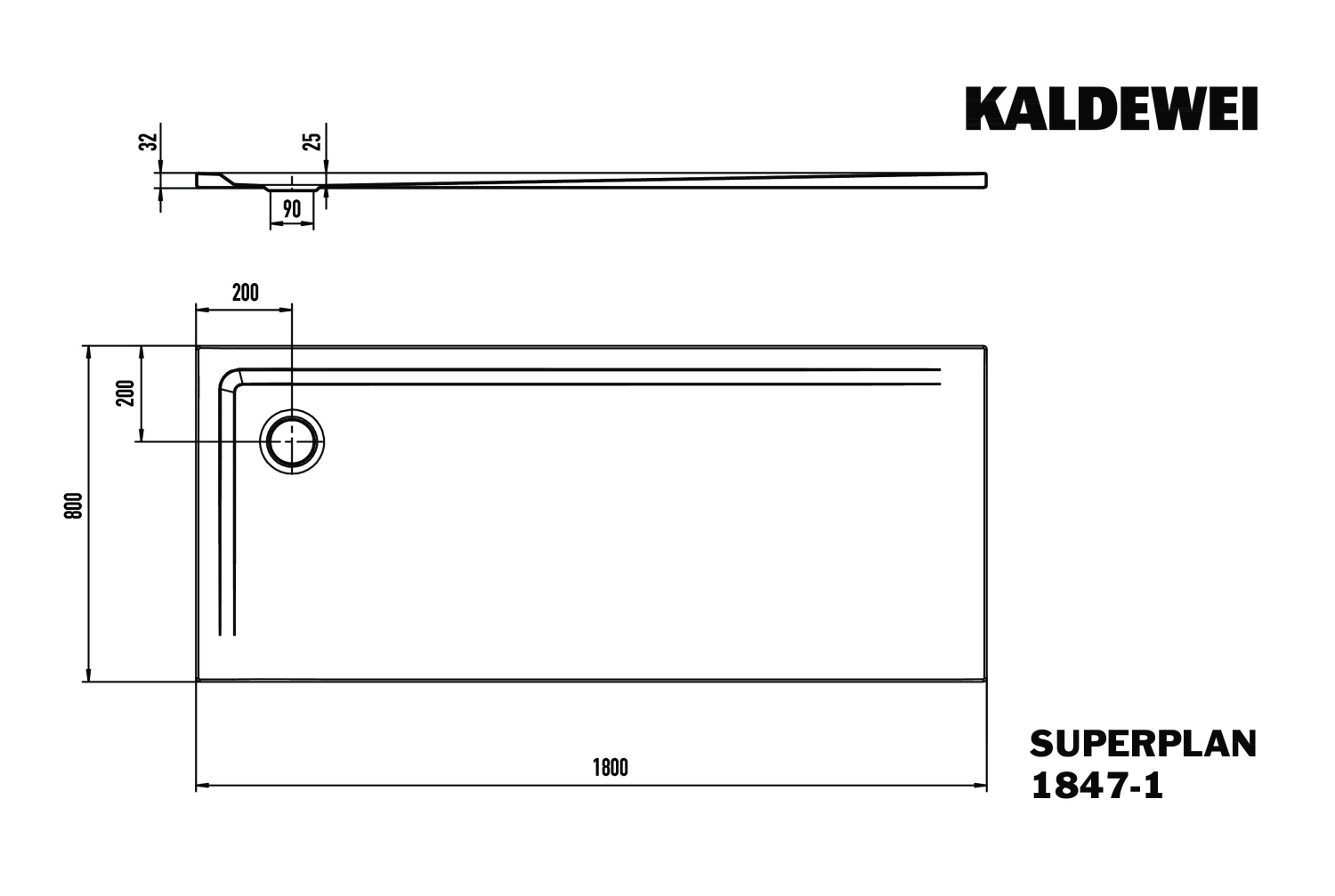 KA DW SUPERPLAN Mod.1847-1,800x1800mm, alpinweiß