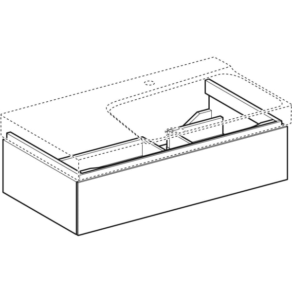 Geberit Xeno2 Unterschrank f. WT m. Ablg. li m .1 Schubl., 88x22x46,2cm, weiß