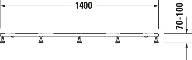 DU Fußgestell für Duschwanne Tempano 1400x900mm