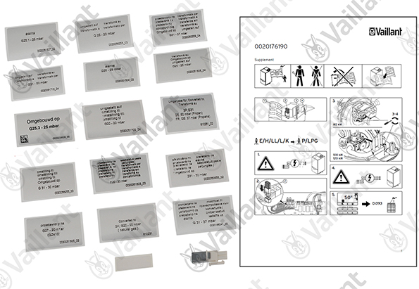 Vaillant Umstellsatz, Erdgas => Propan Vaillant-Nr. 0020176190