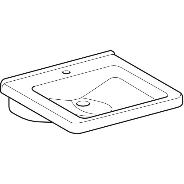 Geberit Renova Comfort WT eckig, barrierefrei 55x52,5cm, m. Hl., o. Ül., weiß KeraTect