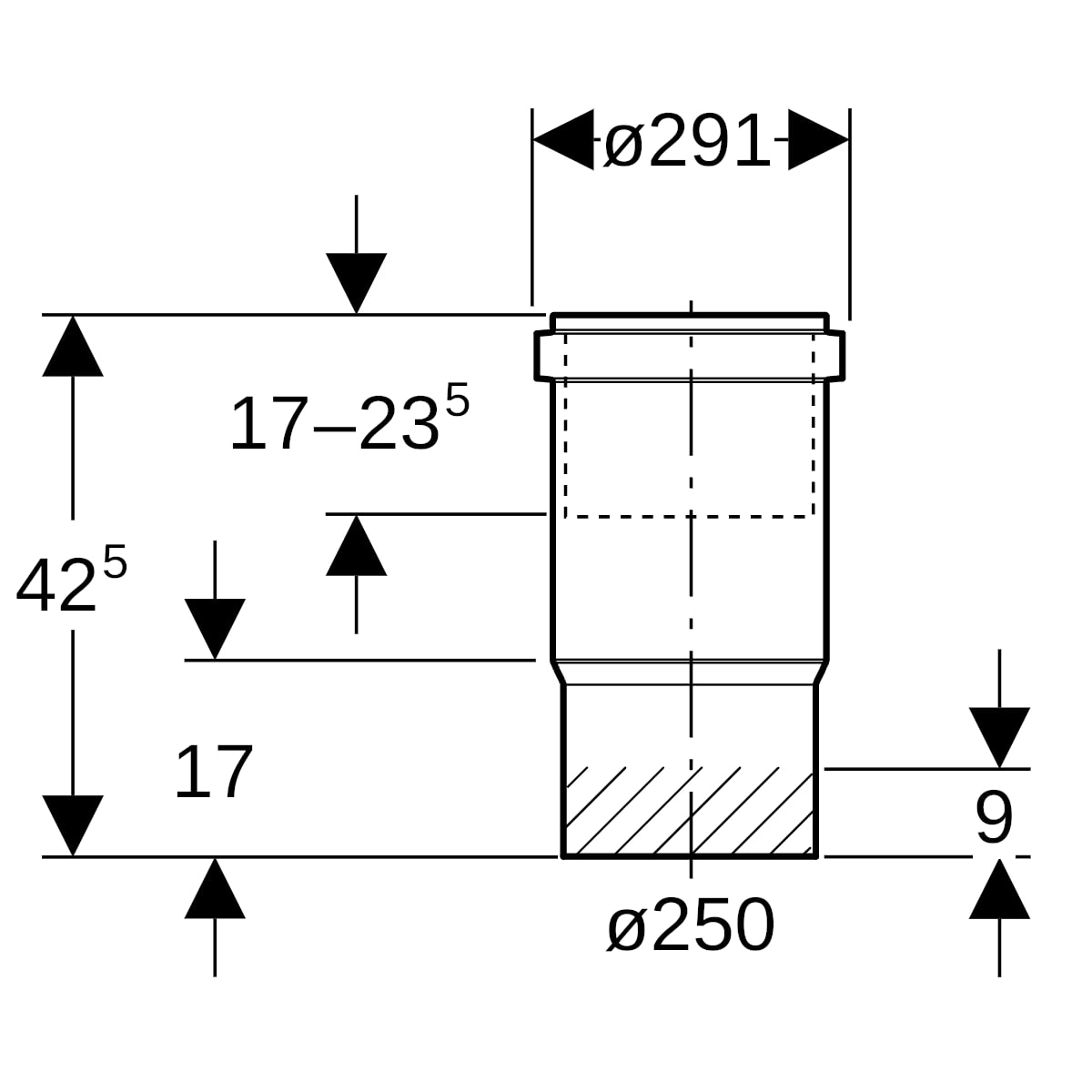 Geberit PE Langmuffe d250