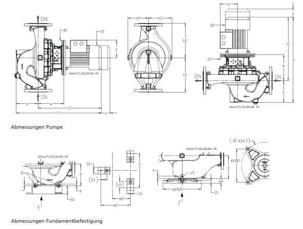 KSB Inlinep Etaline 100-100-200 PD2 GG11, 3 kW, 4-polig, mit PumpMeter