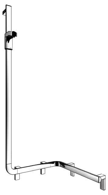 KEUCO Duschhandlauf AXESS 35008, m.Br.stg. li. 550/550/1301mm verchr.