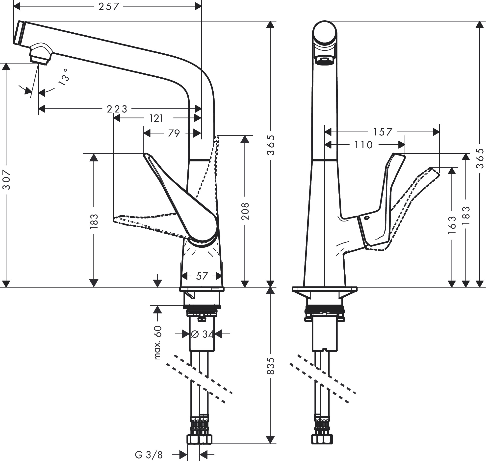 Hansgrohe Spültischmischer 320 Metris Select M71 1jet chrom