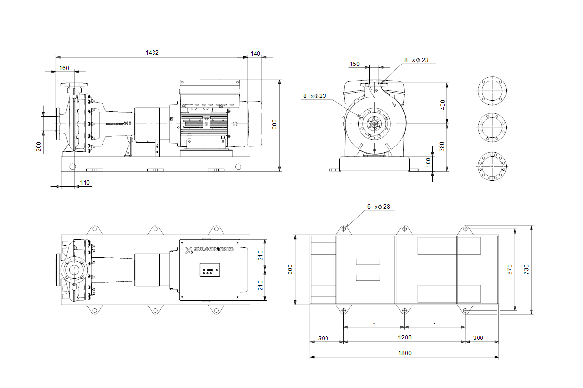 GRUNDFOS Normpumpen elektr. geregelt NKE 80-400/347AA1F2AESBQQEPWA