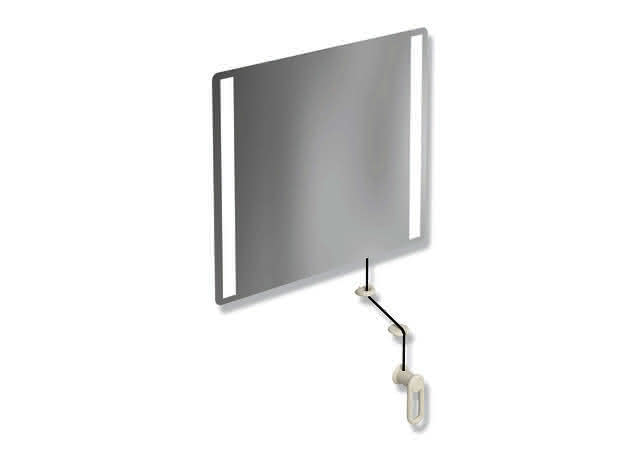 HEWI Kippspiegel LED basic, matt, B:600mm H:540mm reinweiß