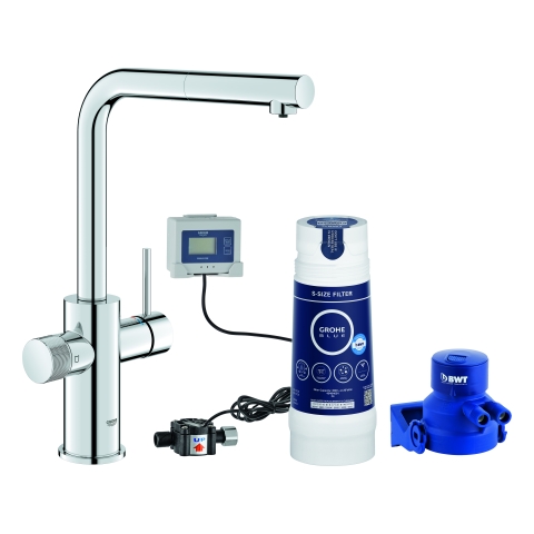 GROHE Starter Kit GROHE Blue Pure Minta 30591 L-Ausl. azb. Mous. S-Filter chrom