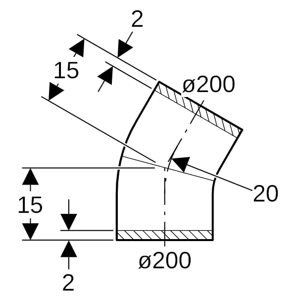 Geberit PE Segmentbogen 30Gr d200