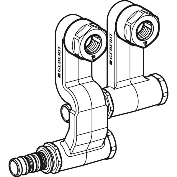 Geberit Mepla Set Anschluss-Endstück für Vorl./Rückl. m. Anschlussverschr. d16-15